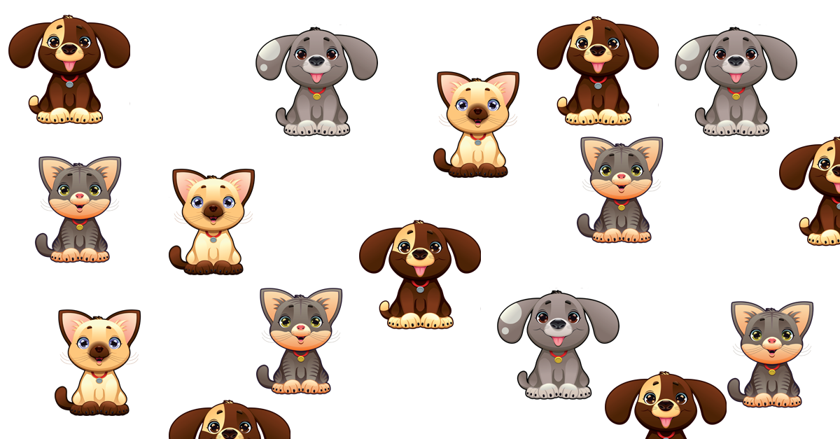 Happy puppies illustration background